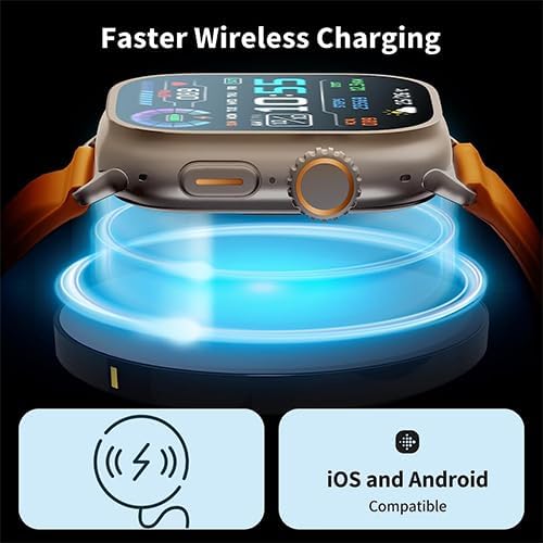 S9 Ultra 49mm Series 9 Smart Watch – 2.2" HD Screen, Bluetooth Calling with FitPro App (Silver, 3 Straps + Metal Milanese)