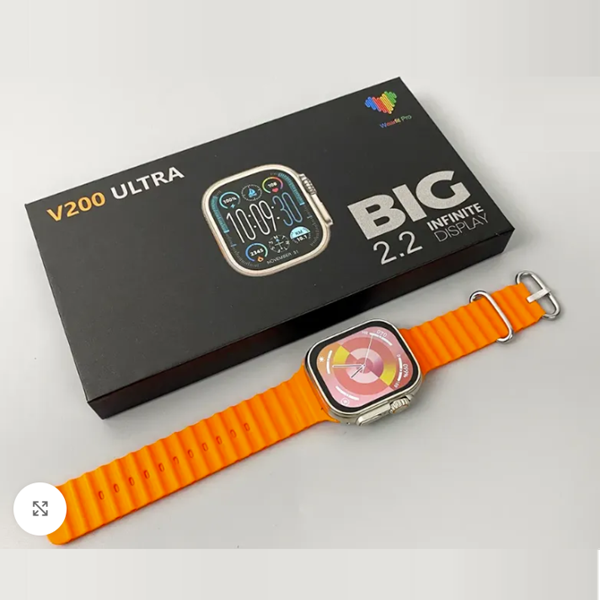 V200 Ultra 2.2" Large Screen Smart Watch – IP68 Waterproof Sports Watch with WearFit Pro App (Orange)