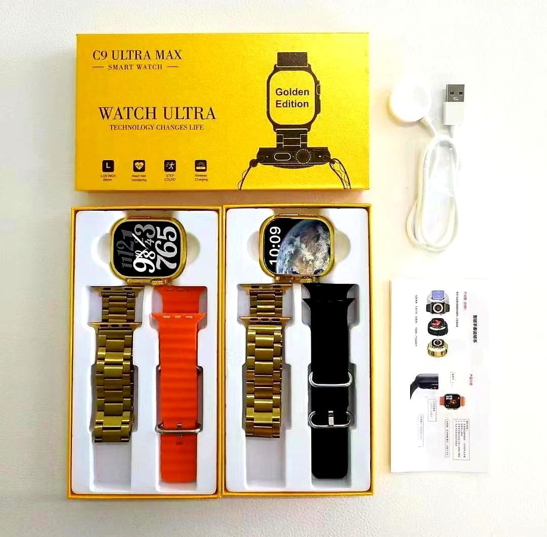 C9 Ultra Max Gold Edition Smartwatch 2.1" Display with Hryfine App