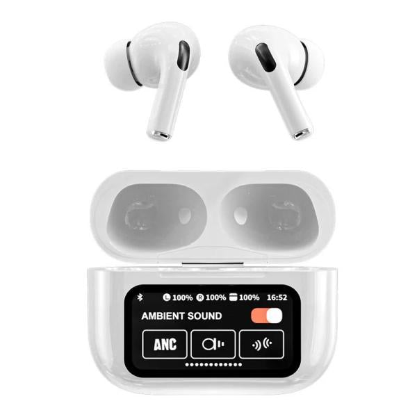 White New A9 Pro Apple AirPods with ANC ENC Noise Reduction Touch Control Bluetooth 5.4 Wireless Earbuds