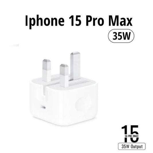 iPhone 15 Pro Max 3 Pin UK 35W USB-C Power Adapter