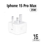 iPhone 15 Pro Max 3 Pin UK 35W USB-C Power Adapter
