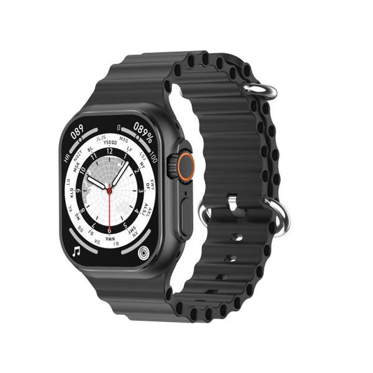 Ultra V2 Smartwatch 2.2" Large Screen with 4 Straps – WearFit Pro App (Black)