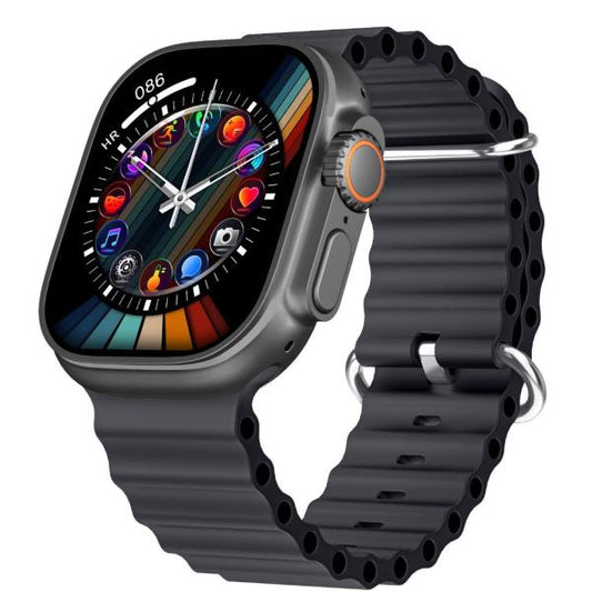 HK10 Ultra 3 Smart Watch – 2.02" AMOLED Display, G-Sensor & AI Features with WearFit Pro App (Black, 2 Straps)