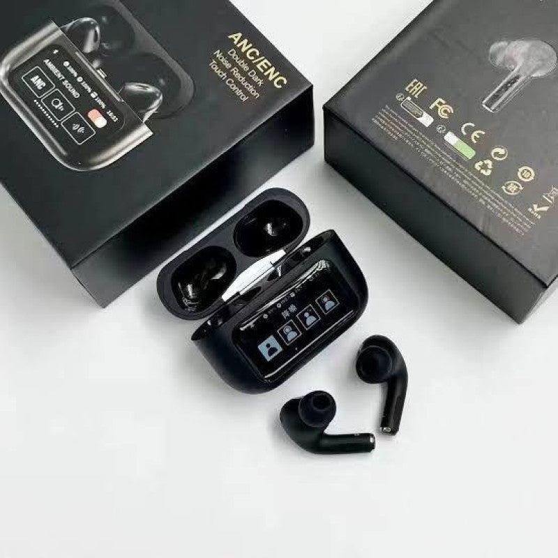 Black New A9 Pro Apple AirPods ANC ENC Zhongkelqnxun Touch Control Bluetooth 5.4 Wireless Earbuds