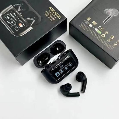 Black New A9 Pro Apple AirPods ANC ENC Zhongkelqnxun Touch Control Bluetooth 5.4 Wireless Earbuds