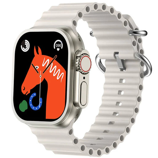S9 Ultra 49mm Series 9 Smart Watch – 2.2" HD Screen, Bluetooth Calling with FitPro App (Silver, 3 Straps + Metal Milanese)