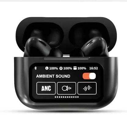 Black New A9 Pro Apple AirPods ANC ENC Zhongkelqnxun Touch Control Bluetooth 5.4 Wireless Earbuds