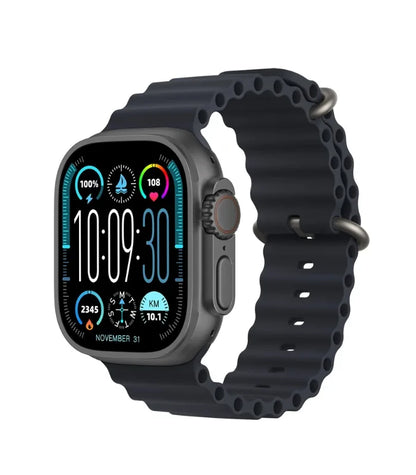 HK10 Ultra 3 Smart Watch – 2.02" AMOLED Display, G-Sensor & AI Features with WearFit Pro App (Black, 2 Straps)