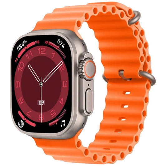 X8 Plus Ultra Series 8 Smart Watch – 2.08" Always-On Display, NFC & Wireless Charging with WearFit Pro App (Orange, 49mm)