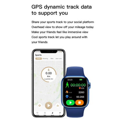 Watch 9 Max Series 9 Smart Watch – 2.19" IPS Display with LaxasFit App (Navy Blue, 22mm Strap)