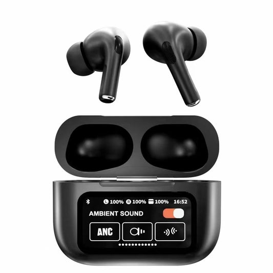 Black New A9 Pro Apple AirPods ANC ENC Zhongkelqnxun Touch Control Bluetooth 5.4 Wireless Earbuds
