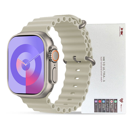 HK10 Ultra 3 Smart Watch – 2.02" AMOLED Display, G-Sensor & AI Features with WearFit Pro App (Silver, 2 Straps)